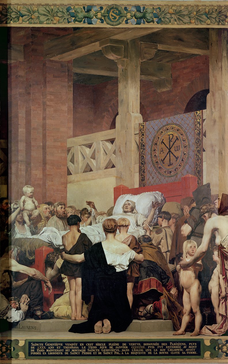 Smrt svaté Genevievy (nástěnná malba) (detail) od Jean Paul Laurens