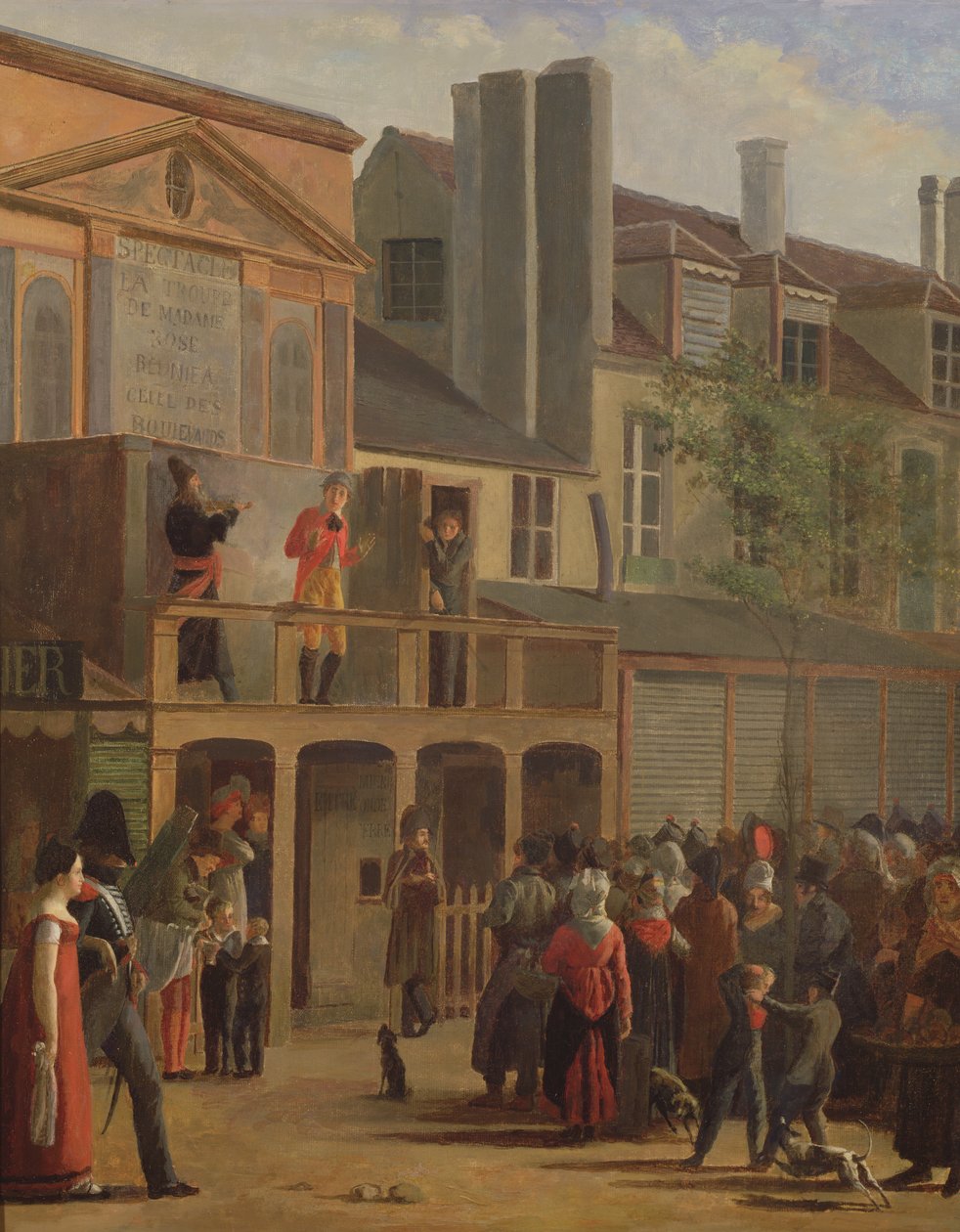 Pouliční divadelní představení Bobeche a Galimafre, kolem roku 1820 od Jean Roller