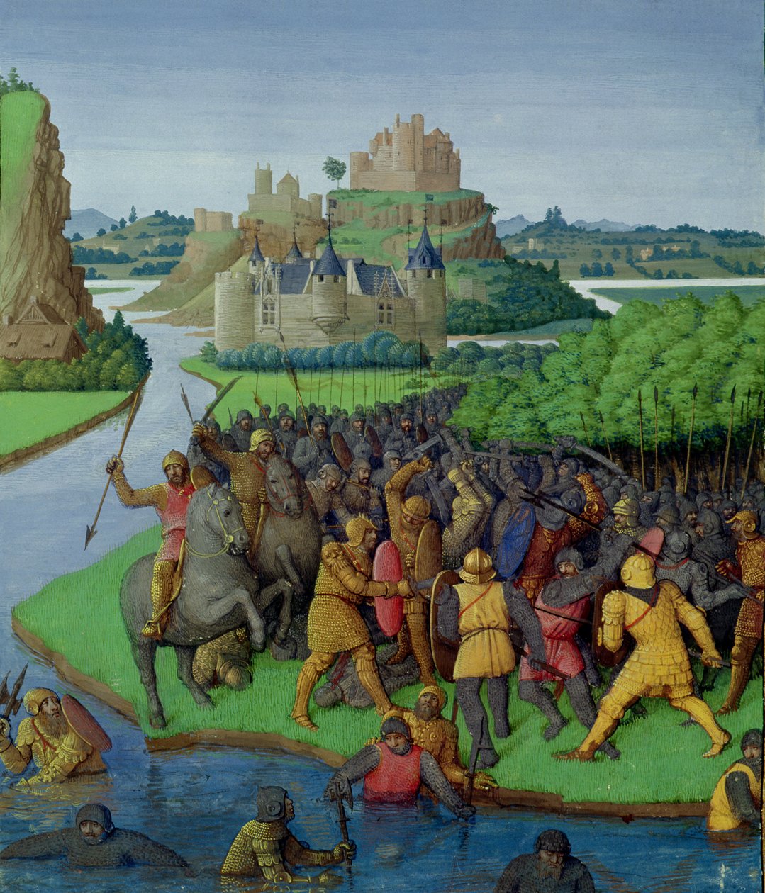 Ms Fr 247 fol. 270 Bitva mezi Makabejskými a Bacchidey, ilustrace z 