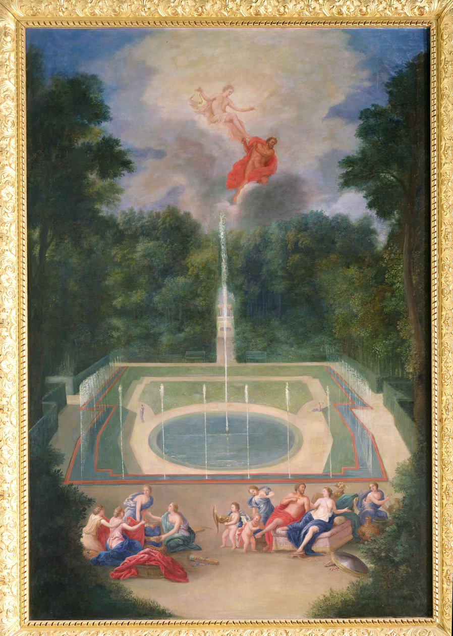Groves of Versailles s Marsem a Venuší před Apollónem a Vulkánem, 1688 od Jean the Younger Cotelle