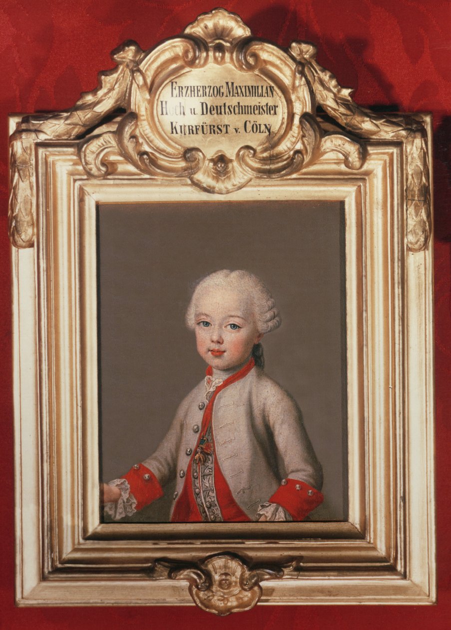 Maxmilián (1756-1801) nejmladší syn Františka I. a Marie Terezie Rakouska (1717-80), pozdější kolínský arcibiskup-kurfiřt, 1762 od Jean Étienne Liotard