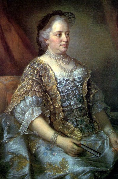 Portrét Marie Terezie , rakouské, uherské a české panovnice, v roce 1762 od Jean Étienne Liotard