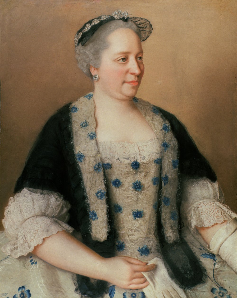 Portrét císařovny Marie Terezie (1717-80) (pastel na papíře) od Jean Étienne Liotard