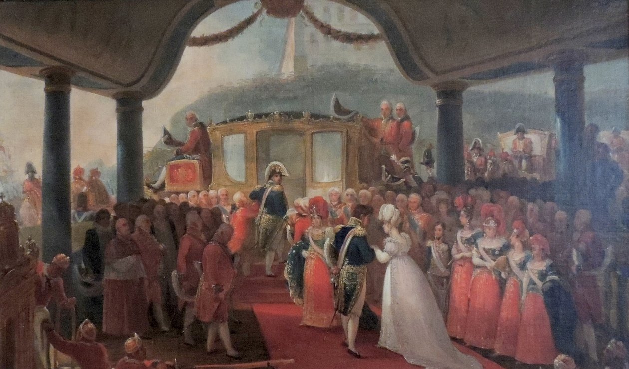 Studie o příjezdu D. Leopoldiny do Brazílie od Jean Baptiste Debret