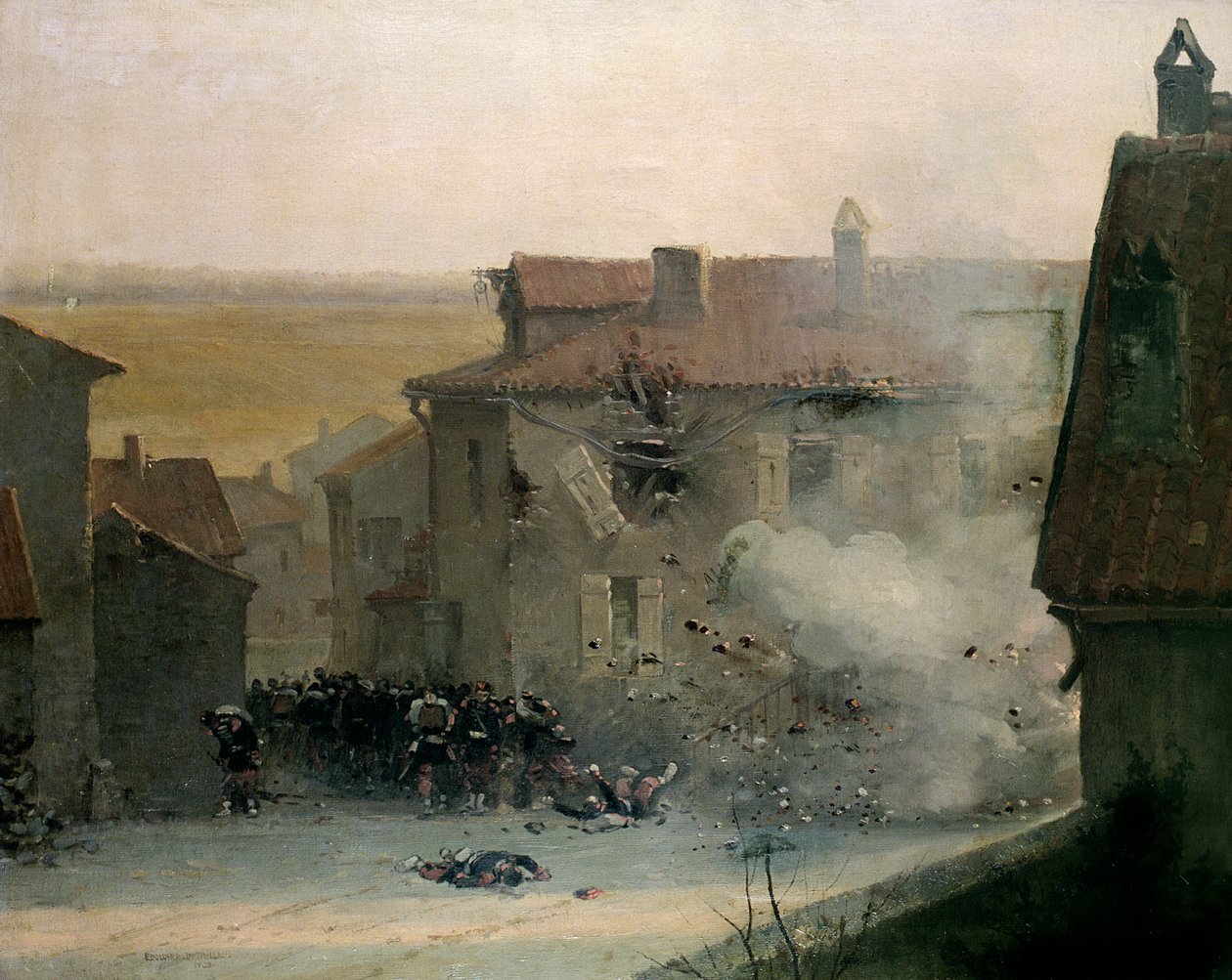 Válkou zničená vesnice od Jean Baptiste Edouard Detaille