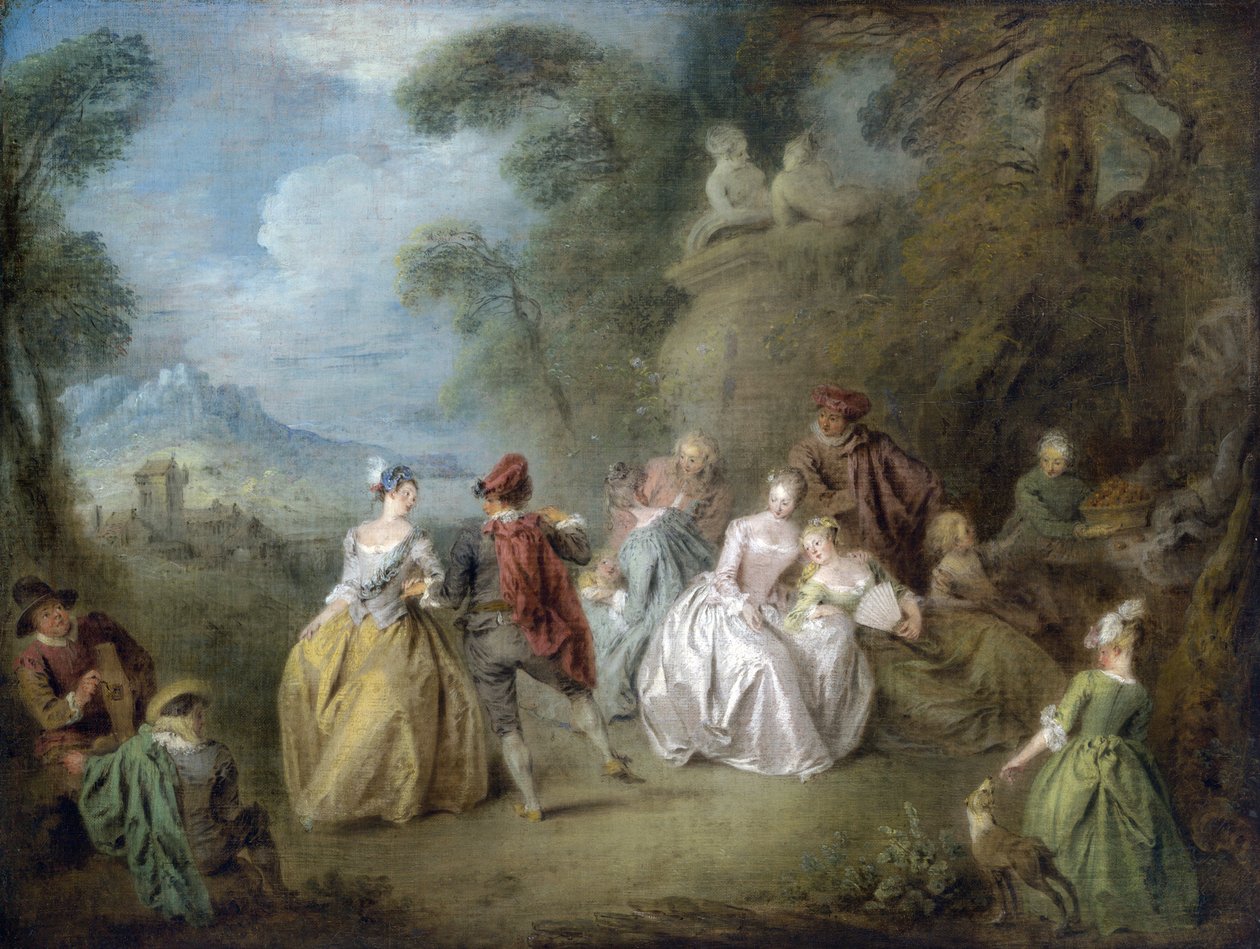 Courtly Scene in a Park, c.1730-35 od Jean Baptiste Joseph Pater