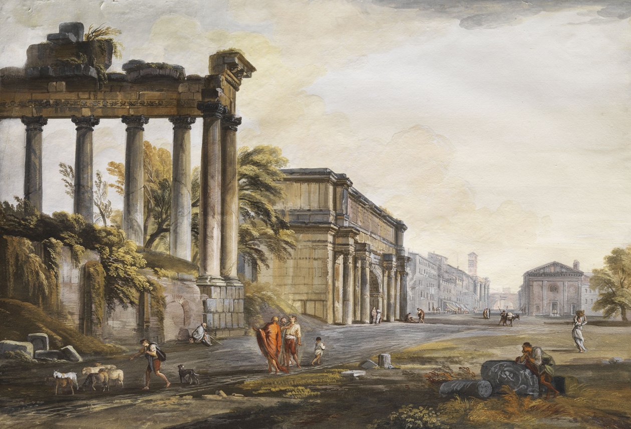 Capriccio s architekturou ruin od Jean Baptiste Lallemand