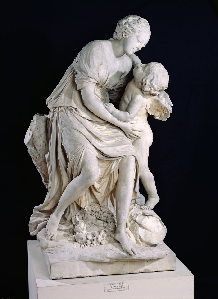 Láska a přátelství, 1758 (mramor) od Jean Baptiste Pigalle