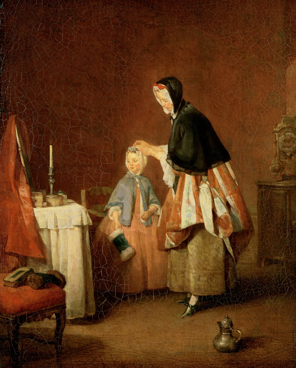 Ranní toaleta od Jean Baptiste Simeon Chardin