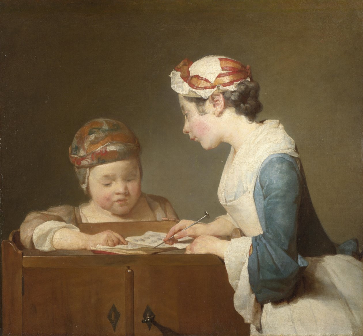 Mladá učitelka od Jean Baptiste Simeon Chardin