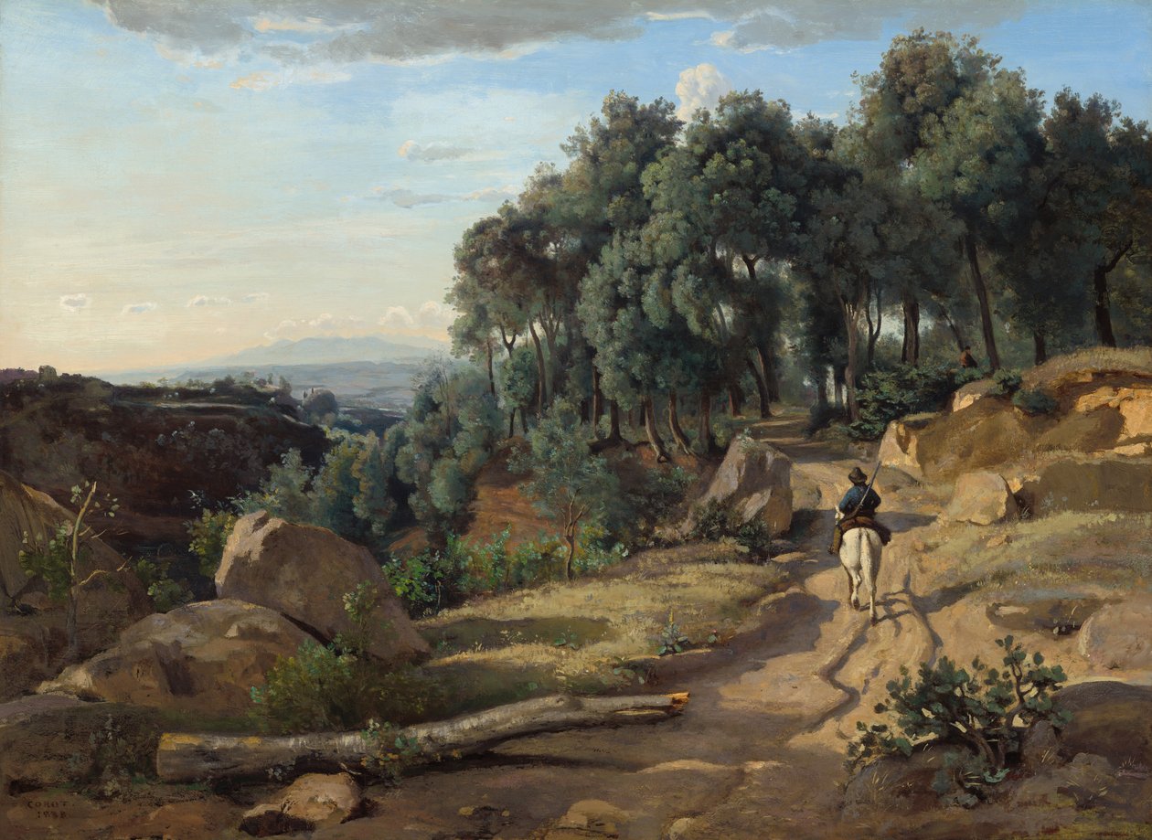 Pohled poblíž Volterry od Jean Baptiste Camille Corot
