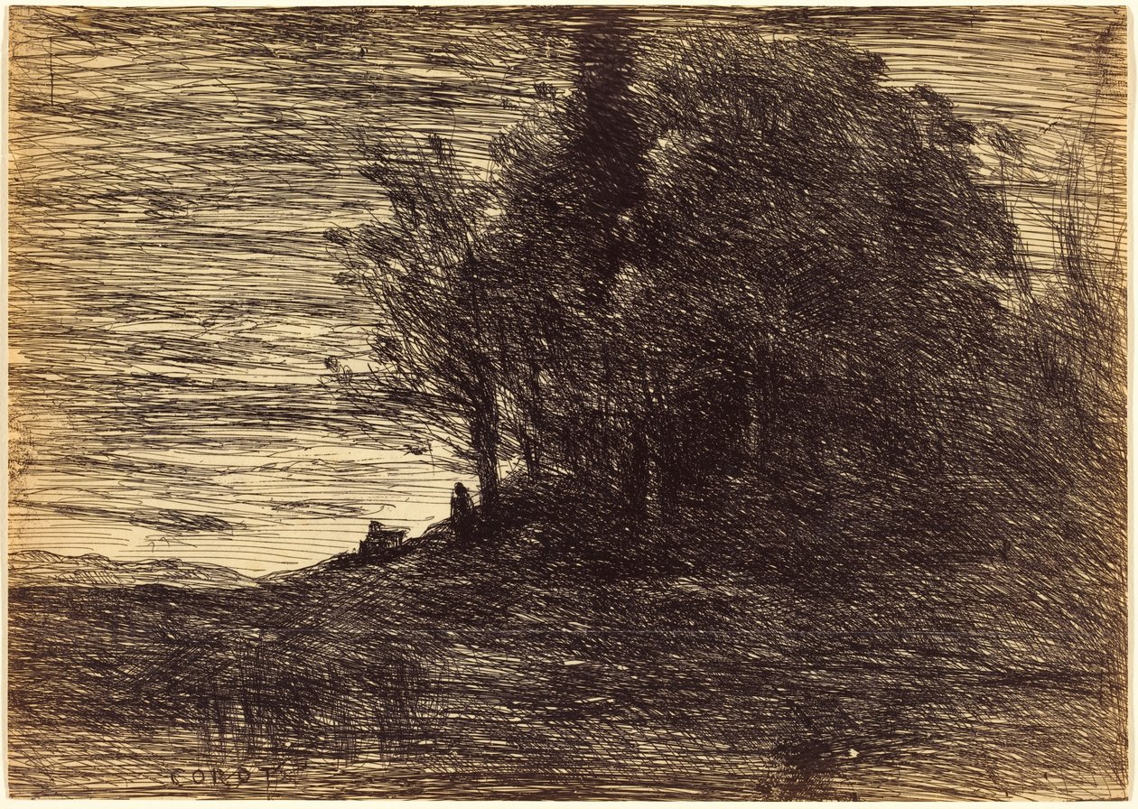 Poustevníkův les od Jean-Baptiste-Camille Corot