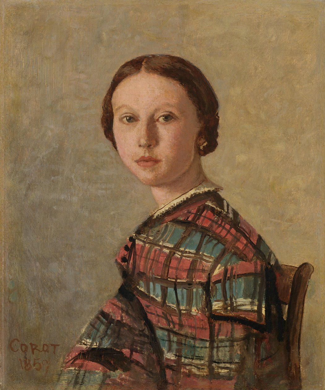 Portrét mladé dívky od Jean-Baptiste-Camille Corot