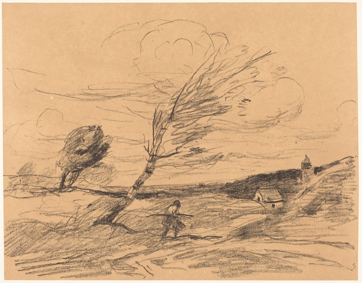 Poryv větru (Le Coup de vent) od Jean-Baptiste-Camille Corot