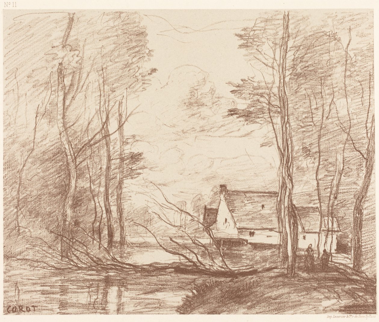 Mlýn v Cuincy, nedaleko Douai (Le Moulin de Cuincy, u Douai) od Jean-Baptiste-Camille Corot