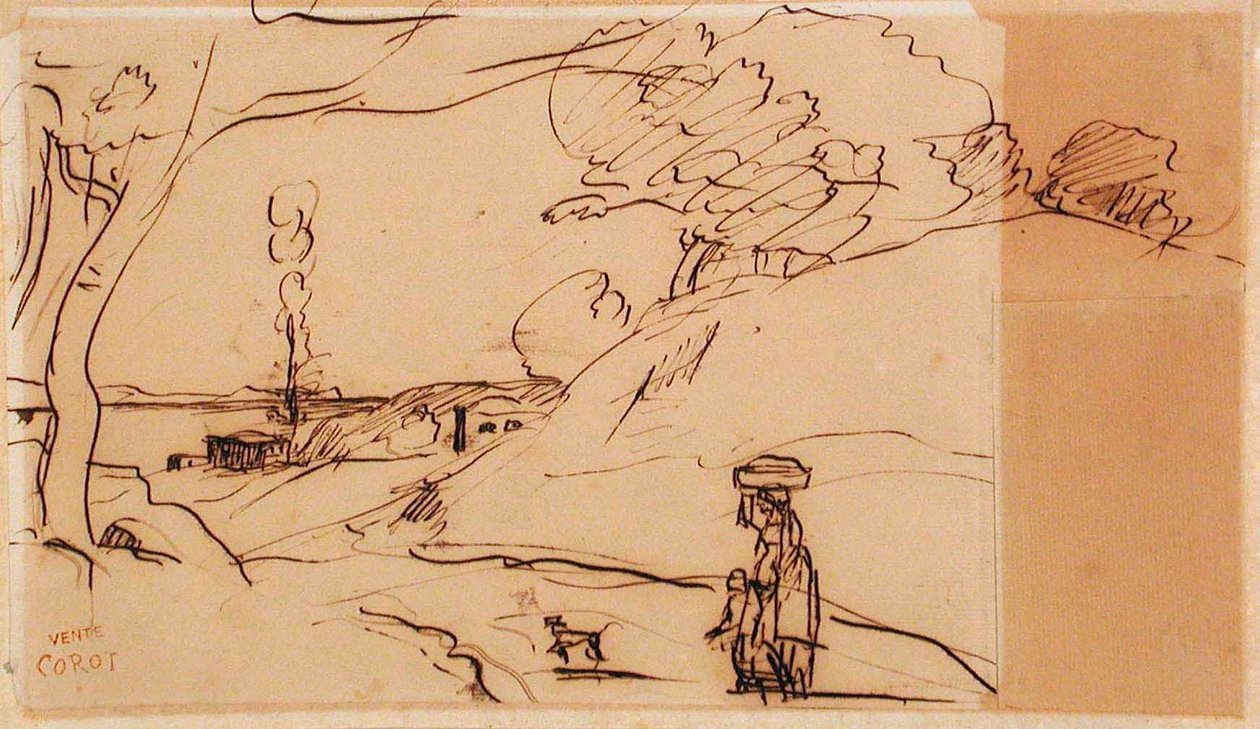 Krajina bez názvu od Jean-Baptiste-Camille Corot