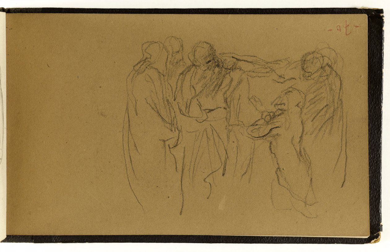 Studie einer Versammlung von Personen, von denen eine kniet (S. 70 des Albums) od Jean-Baptiste Carpeaux