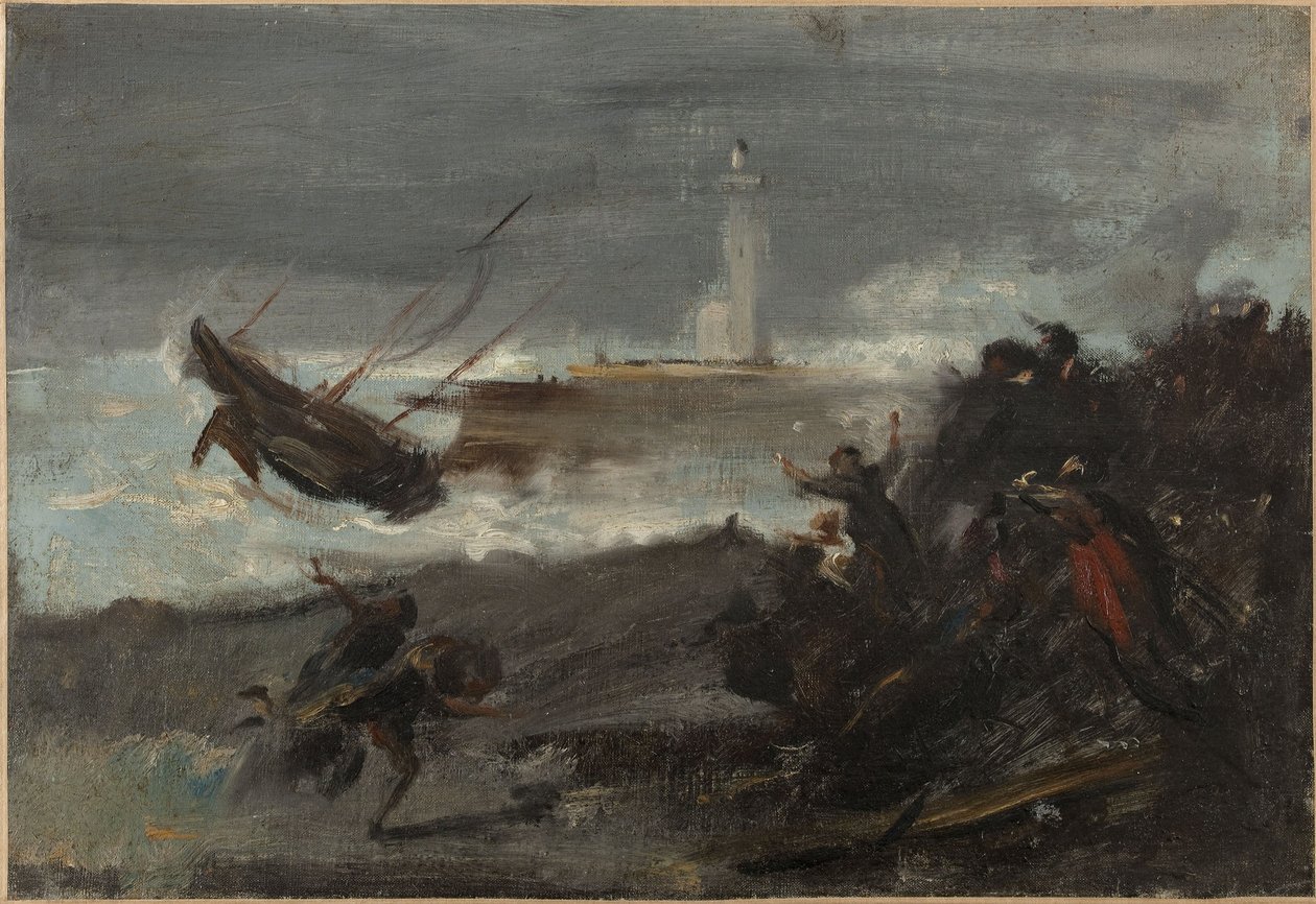Ztroskotání lodi v přístavu Dieppe od Jean Baptiste Carpeaux