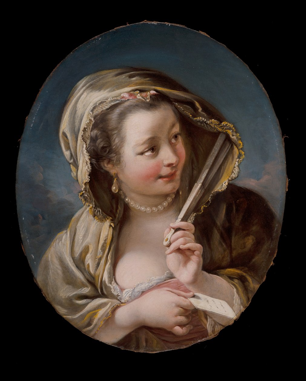 žena S Ventilátorem od Jean Baptiste Deshays