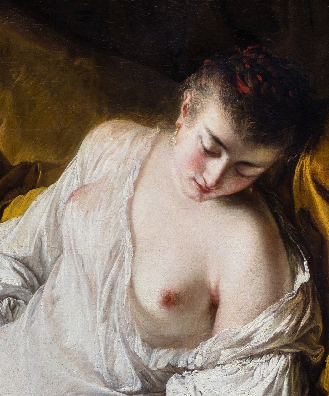 Une femme qui dort ou la Fidelite surveillante (detail), v od Jean Baptiste Deshays