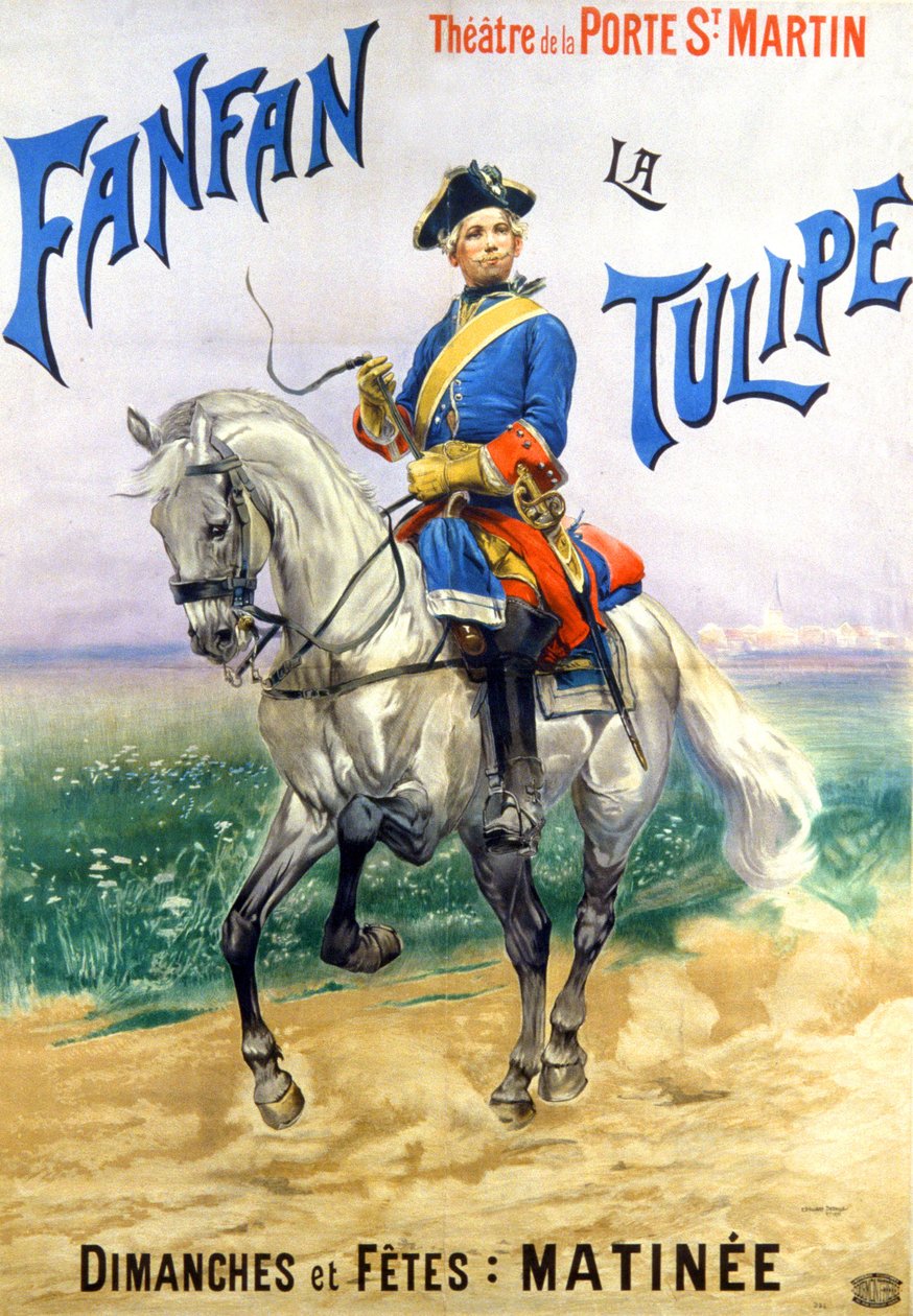 Fanfan la Tulipe, theatre des Varietes, Paříž, asi 1935 (plakát) od Jean-Baptiste Edouard Detaille