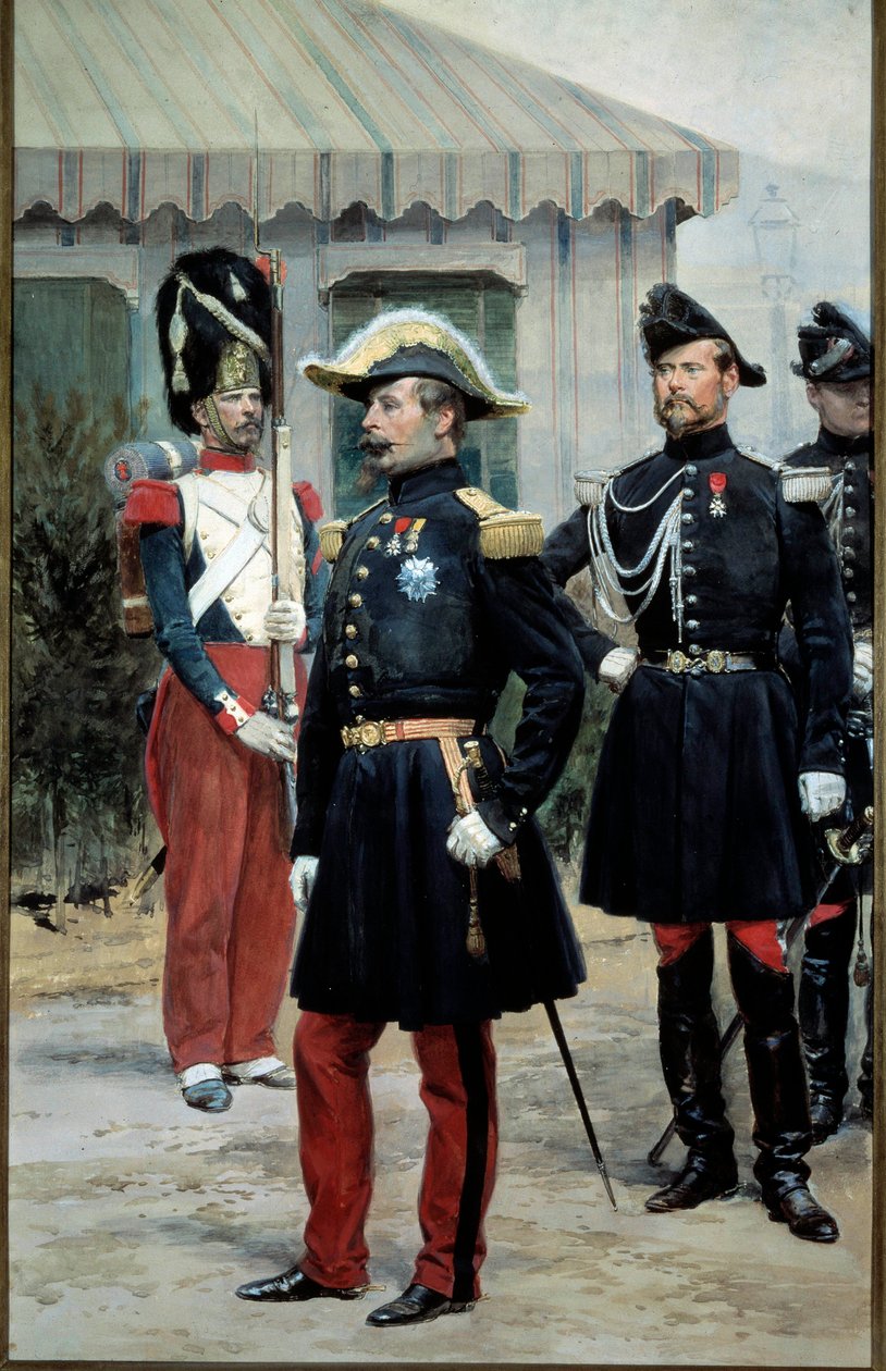 Portrét císaře Napoleona III. (1808-1873). Akvarel od Edouarda Detaillea (1848-1912). Paříž 19. století, Musee de l