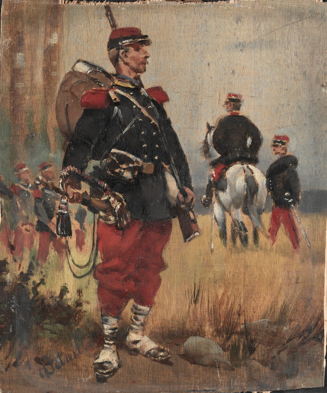 Vojáci, asi 1892 (olej na desce) od Jean Baptiste Edouard Detaille