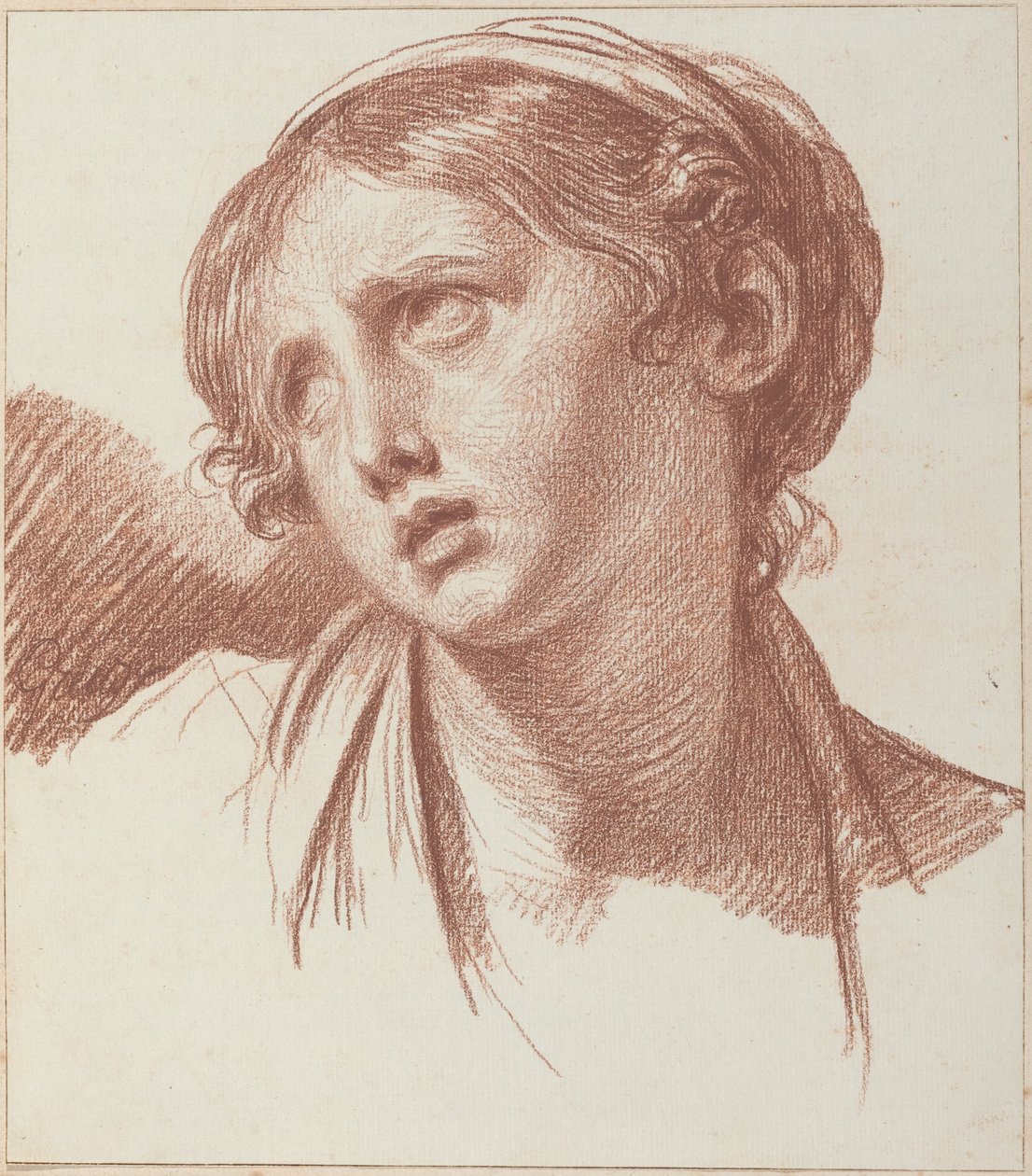 Mladá Dívka Díval Se Nahoru od Jean-Baptiste Greuze