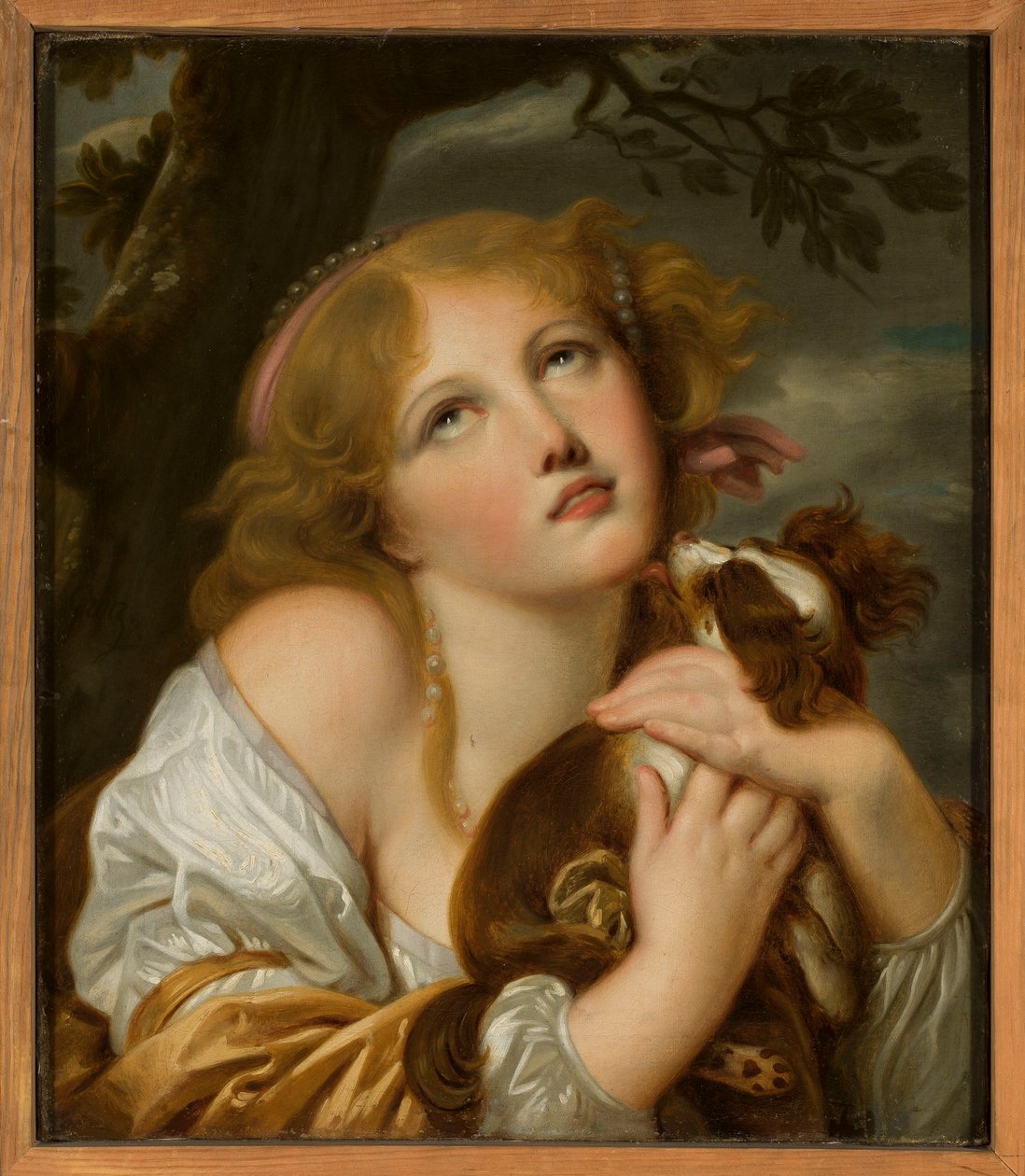 Dívka se psem v náručí od Jean-Baptiste Greuze