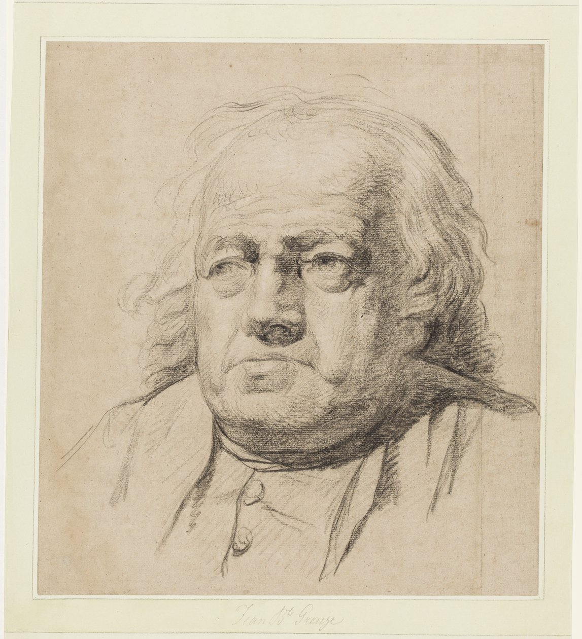 Portrét starého muže v poloviční délce od Jean-Baptiste Greuze