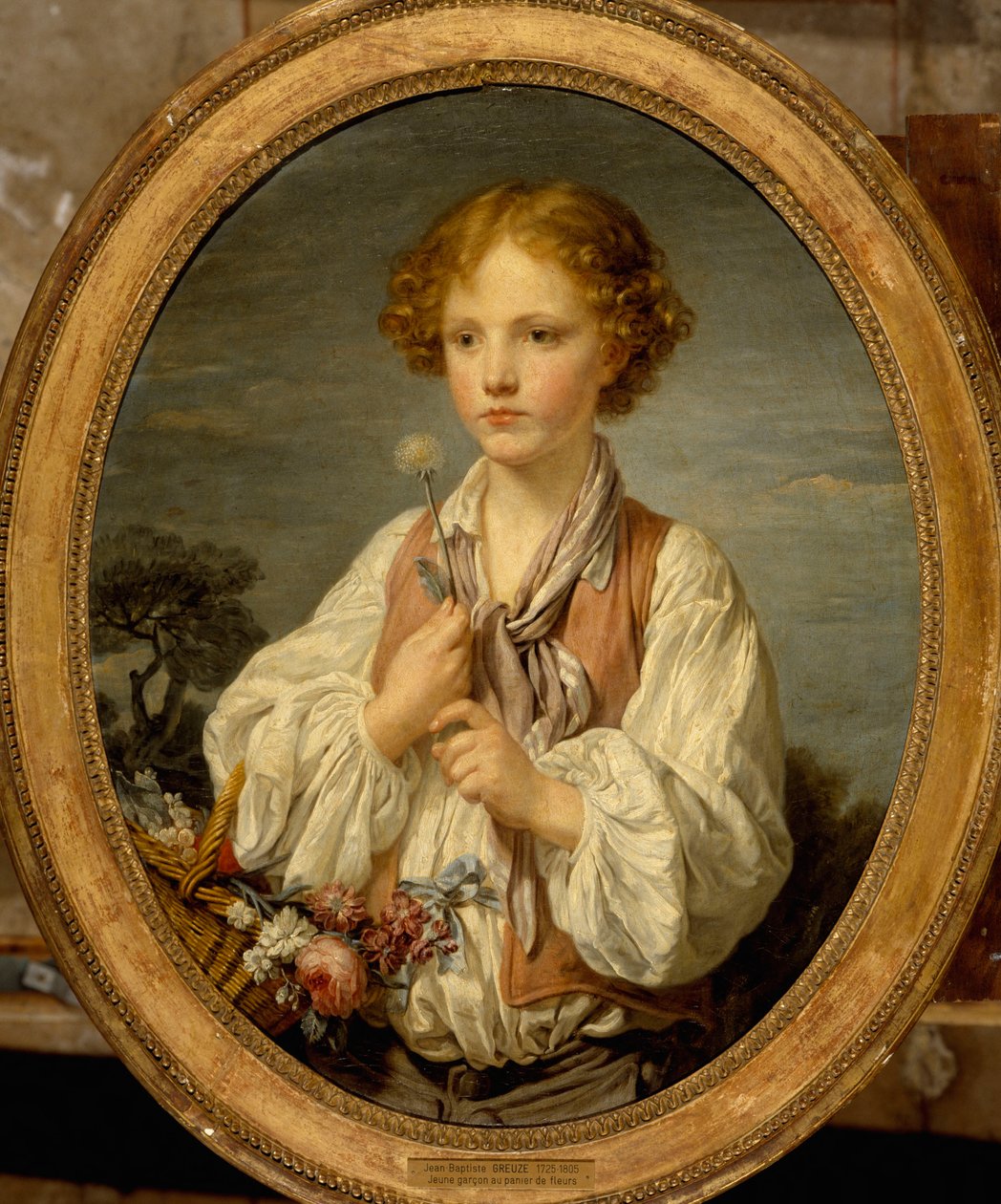Mladý pastýř, který zkouší štěstí, aby zjistil, zda ho jeho pastýřka miluje od Jean-Baptiste Greuze