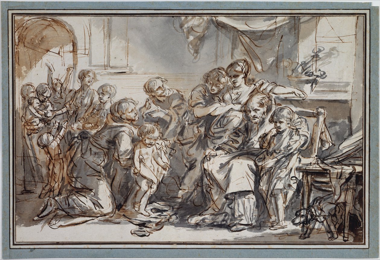 Představení nemanželského dítěte od Jean-Baptiste Greuze