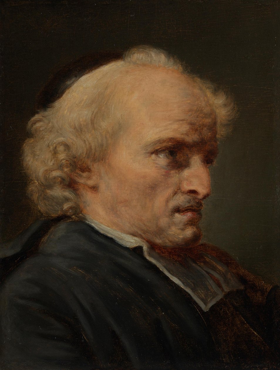 Studie hlavy duchovního od Jean-Baptiste Greuze