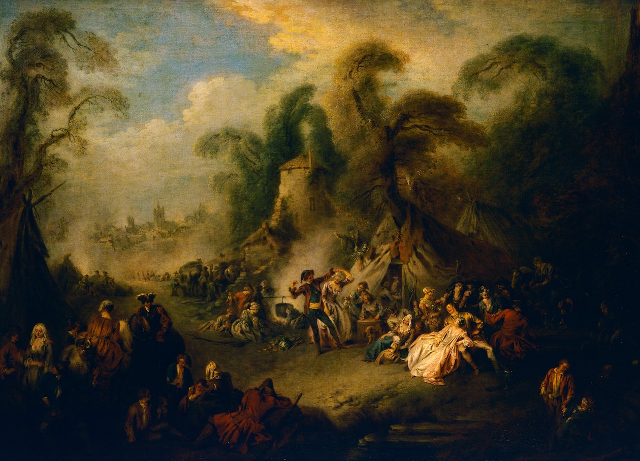 Venkovská slavnost, kolem roku 1728, malba, Jean-Baptiste Pater (1695-1736), olej na plátně od Jean Baptiste Joseph Pater
