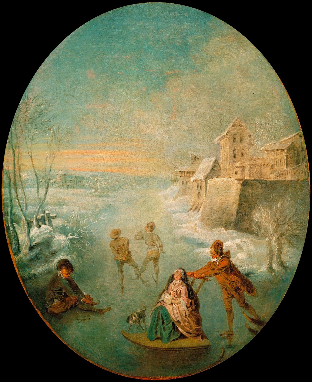 Zima - Zima - Obraz Jean Baptiste (Jean-Baptiste) Pater (1695-1736) - cca. 1725 - Olej na plátně - 64,8x53,8 - Museu Nacional d