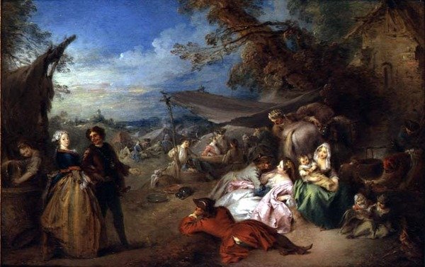 Vojska před hospodou od Jean Baptiste Joseph Pater