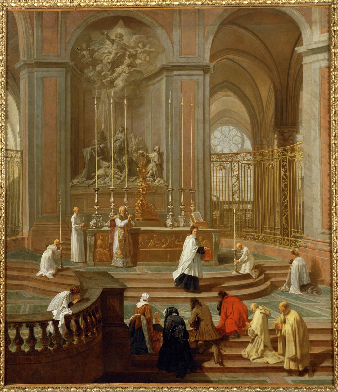 La messe du chanoine de La Porte ou Le maitre-autel de Notre Dame - Mše sloužená kanovníkem z La Porte nebo ... od Jean Baptiste Jouvenet