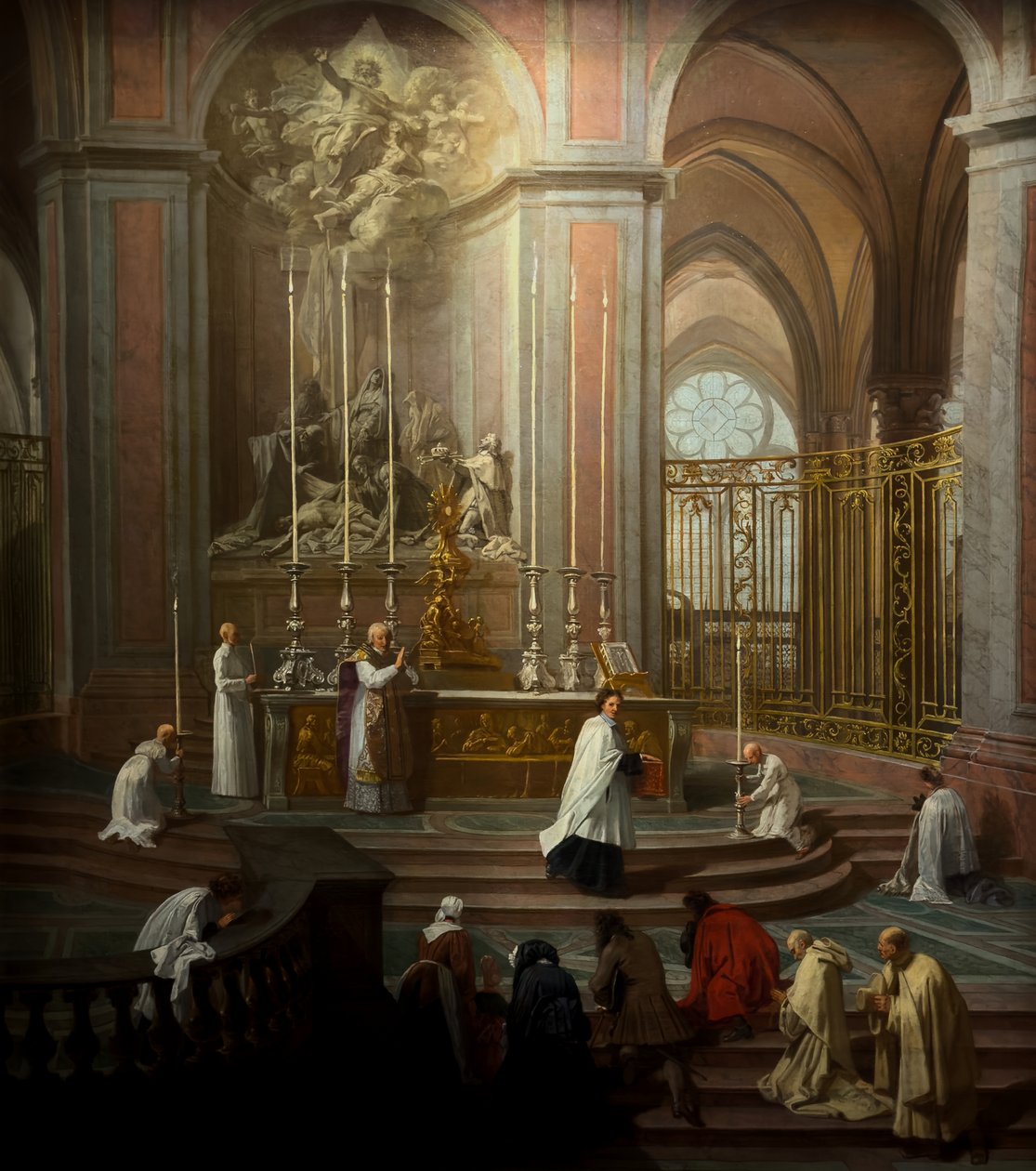 Mše kanovníka Antoina de La Porte kolem roku 1710 (olej na plátně) od Jean Baptiste Jouvenet