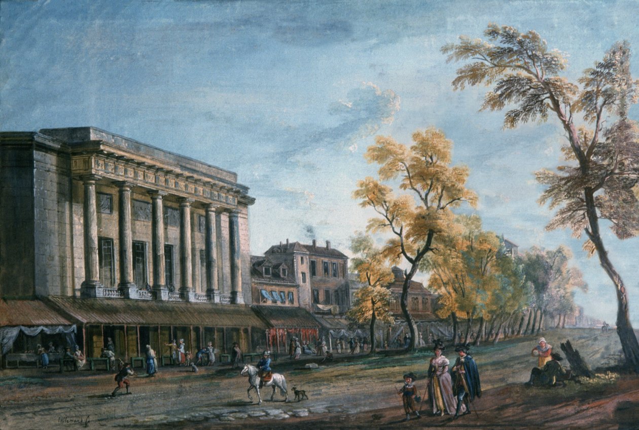Boulevard du Temple a Theatre des Italiens, Paříž od Jean Baptiste Lallemand