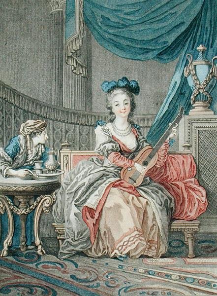 The Pleasures of Solitude, vyryl Louis Marin (fl. 1776-80), c.1770-80 (barevné lito) od Jean Baptiste Le Prince