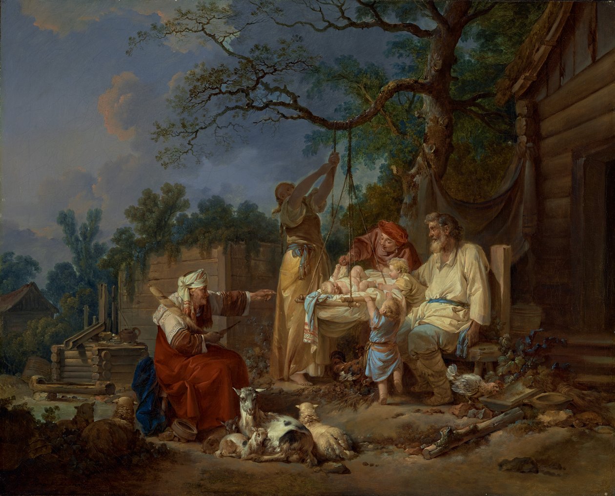 Ruská kolébka, asi 1764-1765 (olej na plátně) od Jean-Baptiste Le Prince
