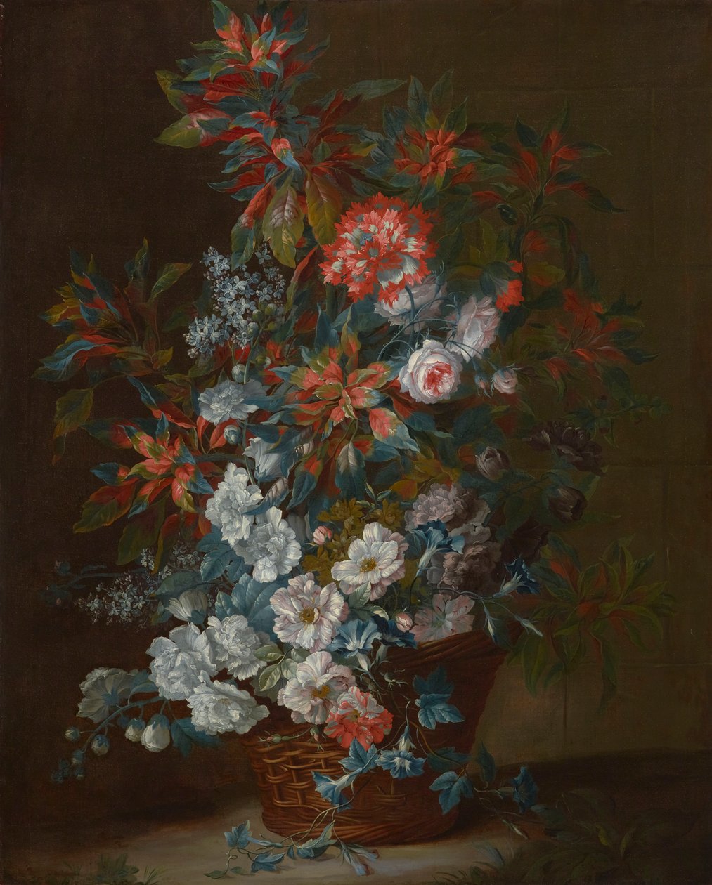 Květiny v košíku 1695 (olej na plátně) od Jean Baptiste Monnoyer
