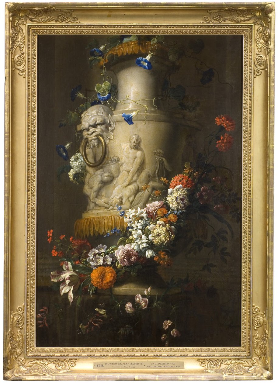 Marmorvase mit Blumengirlande od Jean-Baptiste Monnoyer