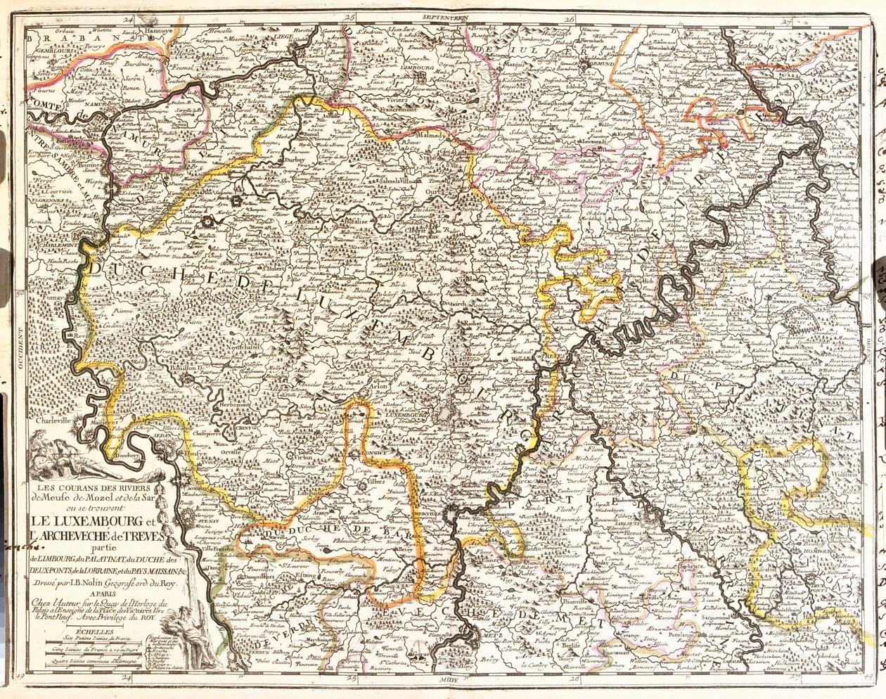 Belgie (Valonsko), Německo (spolková země: Porýní-Falc), Lucembursko, Francie (region: Lotrinsko, Champagne-Ardenne) od Jean-Baptiste Nolin