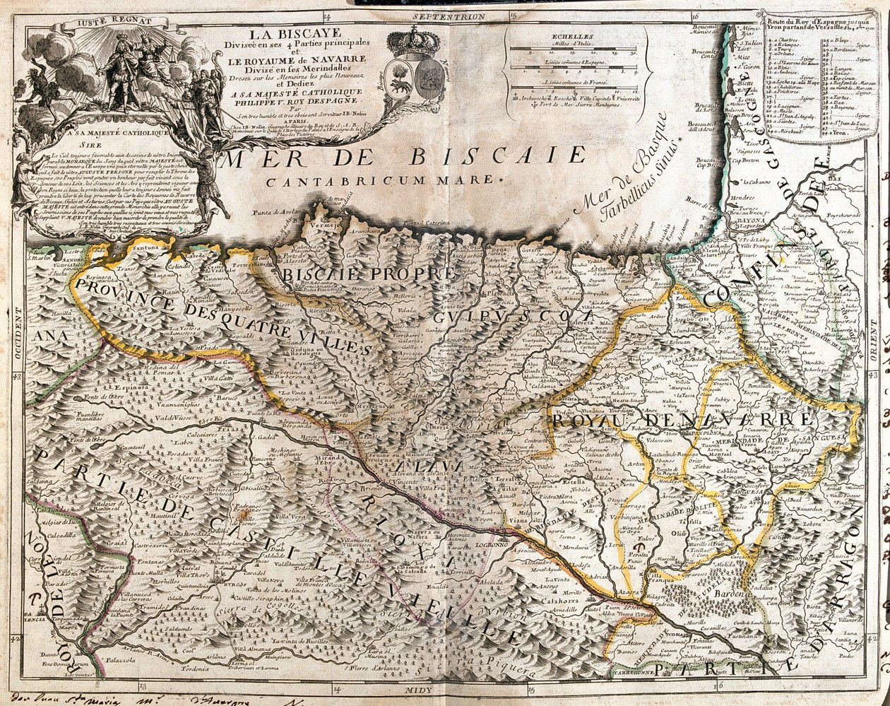 Kantábrie, Baskicko, Navarra, La Rioja, Kastilie a León, Španělsko od Jean Baptiste Nolin
