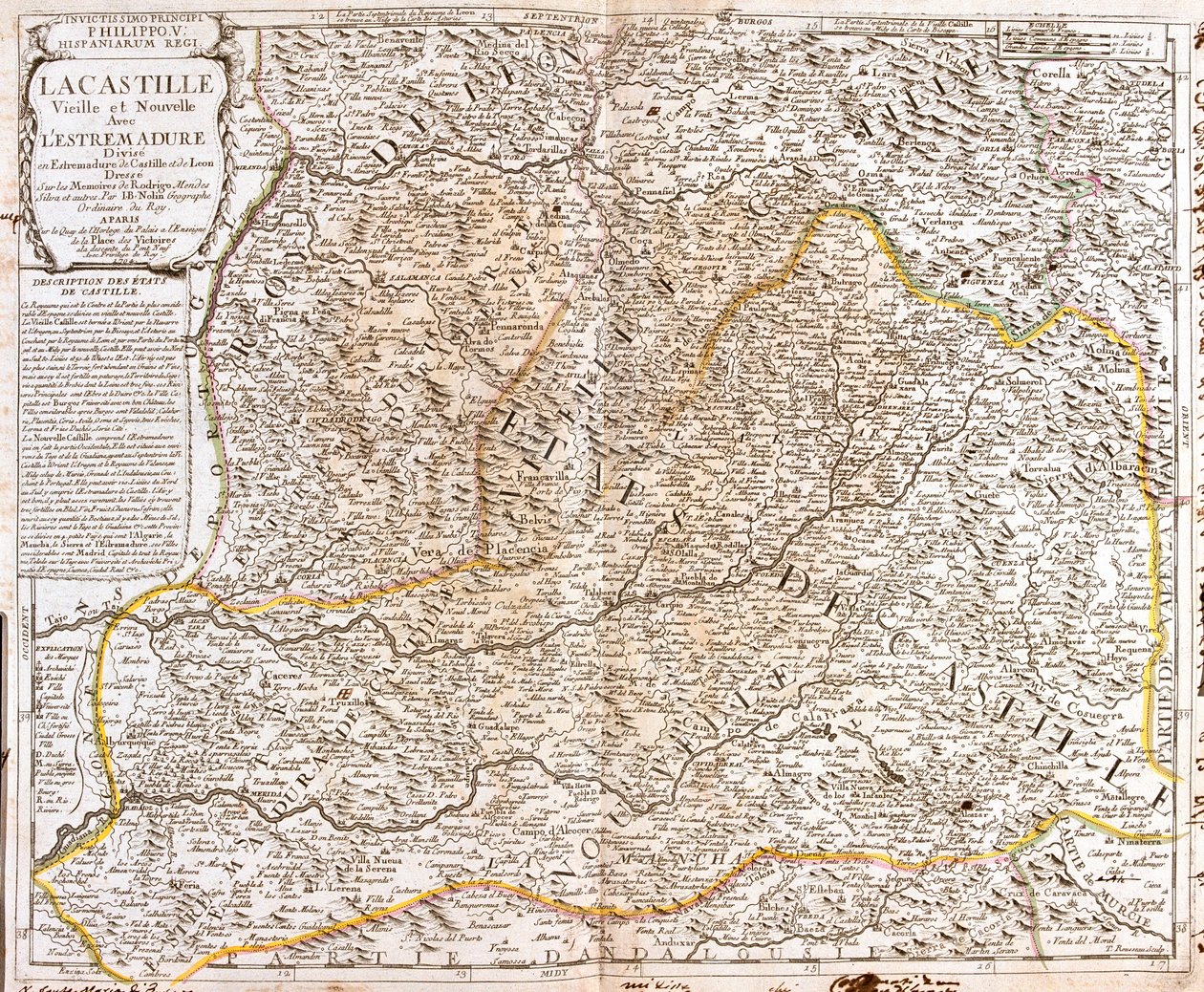 Kastilie a León, La Rioja, Navarra, Aragon, Kastilie-La Mancha, Extremadura, Madrid, Španělsko od Jean Baptiste Nolin