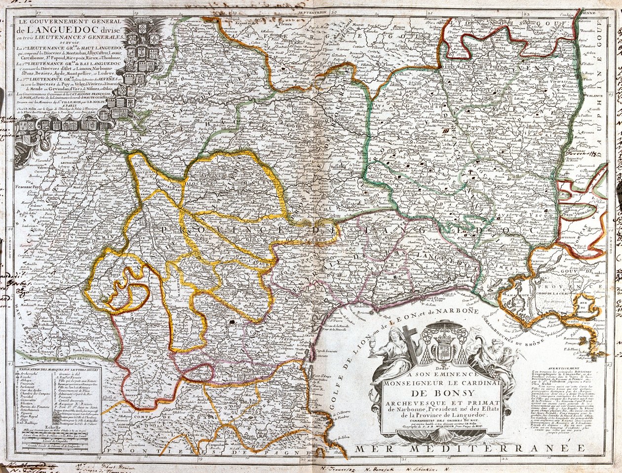 Francie (Region: Languedoc-Roussillon, západní Rhône-Alpes, Midi-Pyrénées), Španělsko(Společenství: Catalonnia), Andorra, Francie od Jean Baptiste Nolin
