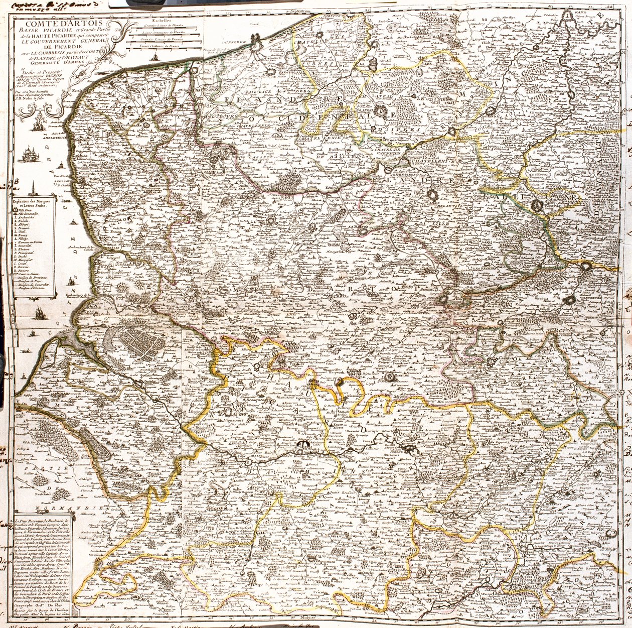 Francie (Region: Nord-Pas-de-Calais, Horní Normandie, Pikardie) Belgie (Region: Flandry) od Jean Baptiste Nolin