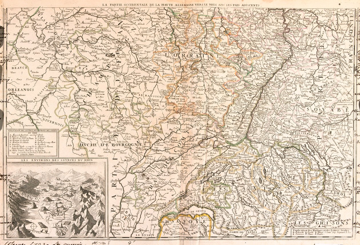 Francie (Region: Belgie (jižní Valonsko), Lucembursko, Německo (Porýní-Falc, Sársko, Bádensko-Württembersko), Švýcarsko (kanton: Thurgau, Appenzell Au od Jean-Baptiste Nolin