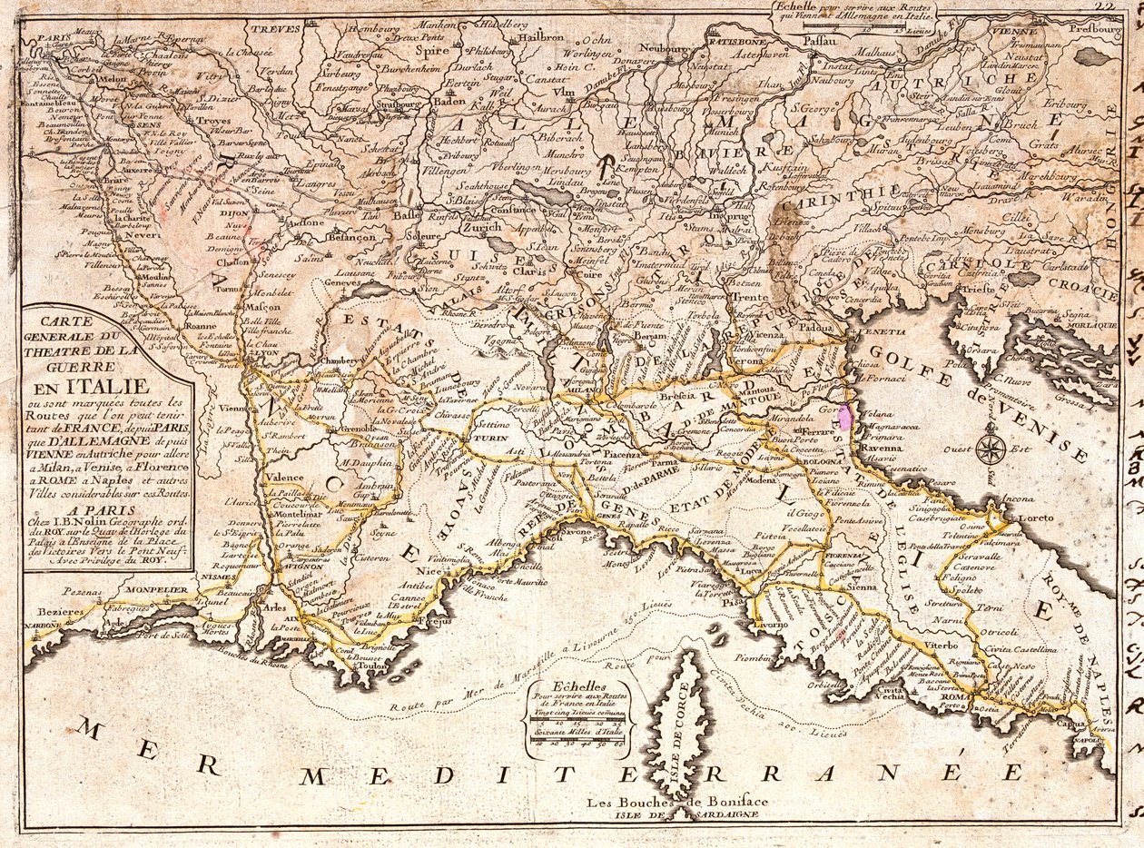 Francie (region: Île-de-France, Champagne-Ardenne, Lotrinsko, Alsasko, východní část Centre, Burgundsko, Fanche-Comté, Auvergne, východní část Languedoc-Roussillon, Rhône-Alpes, Provence-Alpes-Côte d